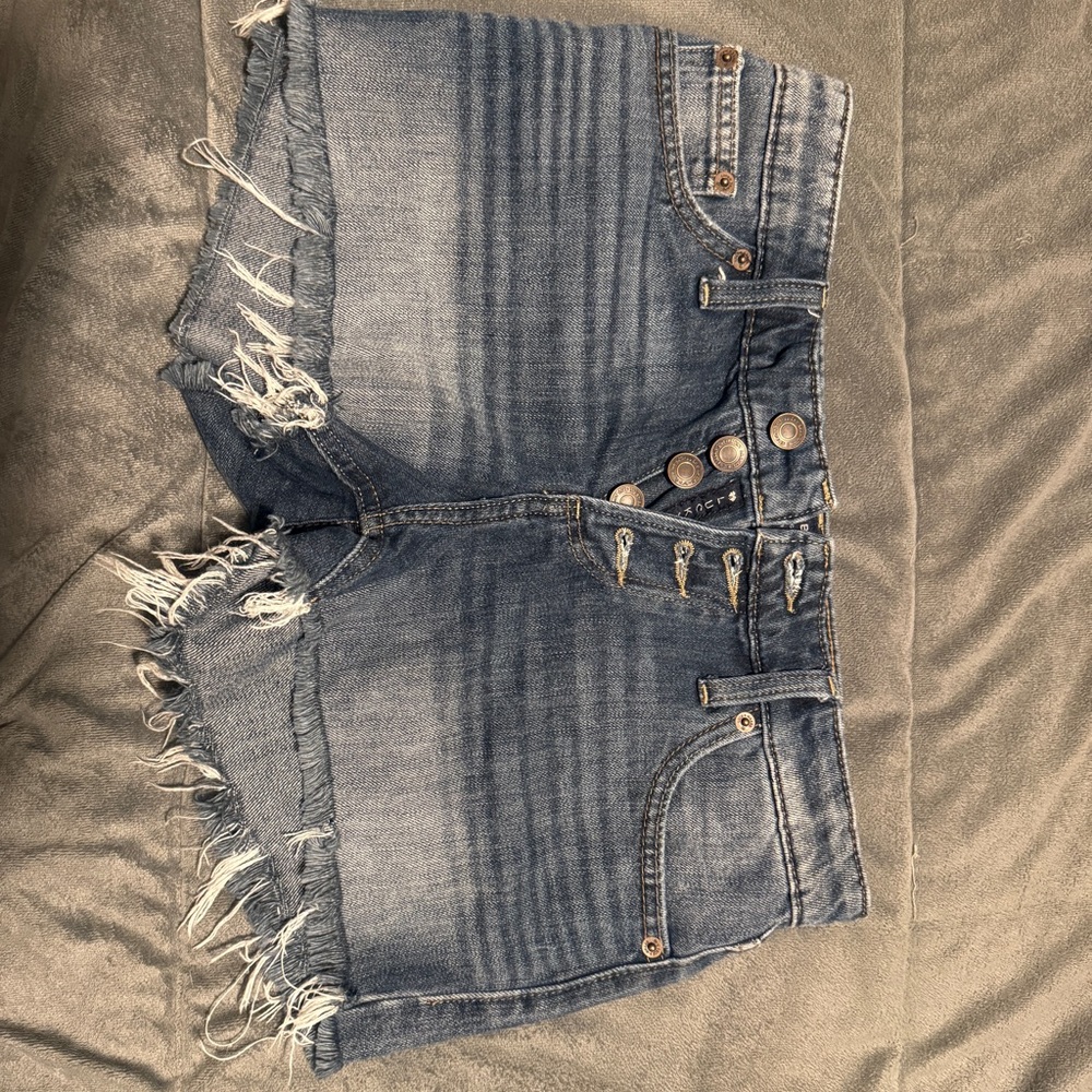 Lucky Brand Distressed Medium Blue Denim Shorts